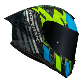 CAPACETE CARBON R TEAM AMARELO/AZUL