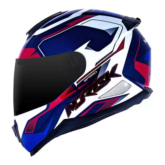 CAPACETE NORISK RAZOR SPEED MAX AZUL BRANCO E VERMELHO