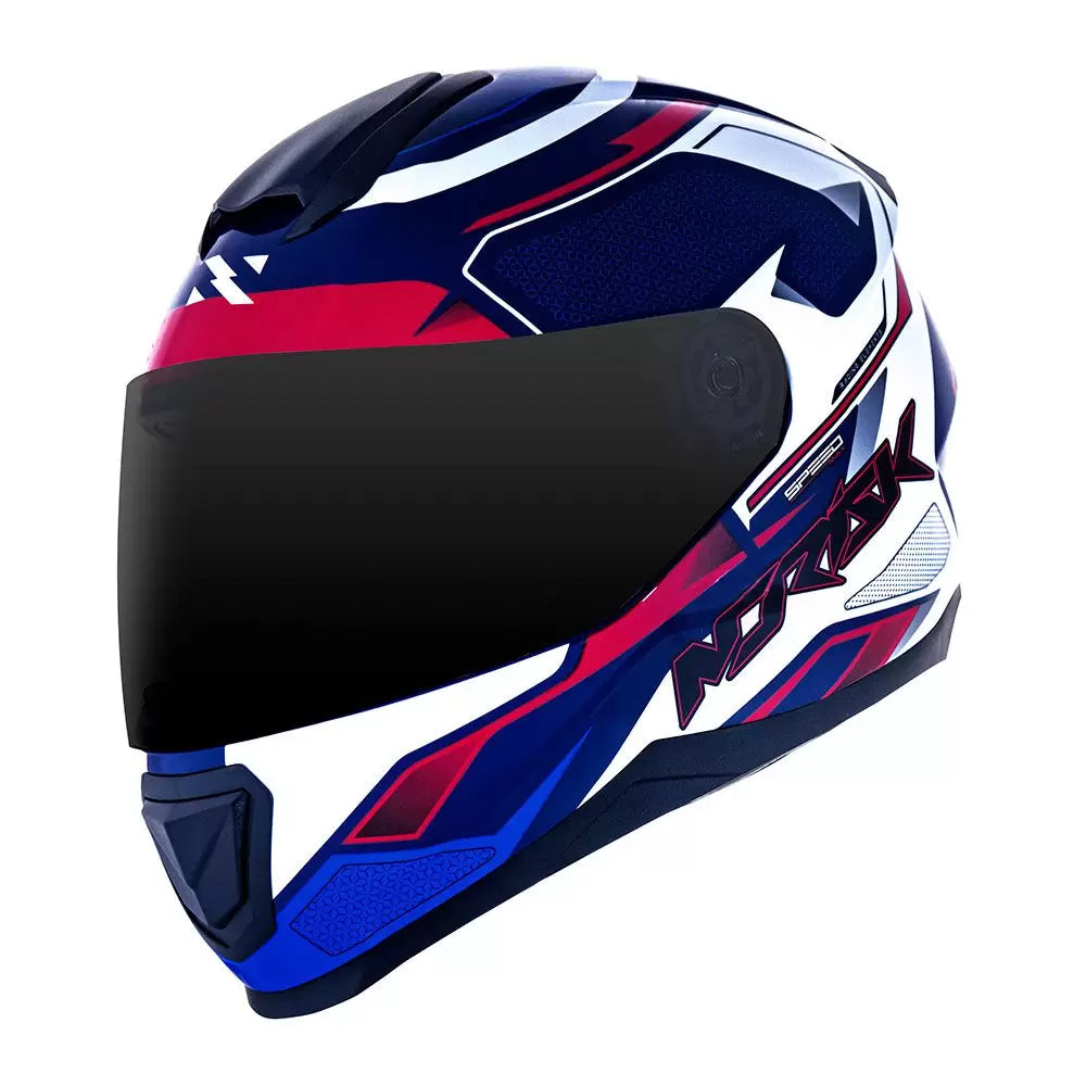 CAPACETE NORISK RAZOR SPEED MAX AZUL BRANCO E VERMELHO