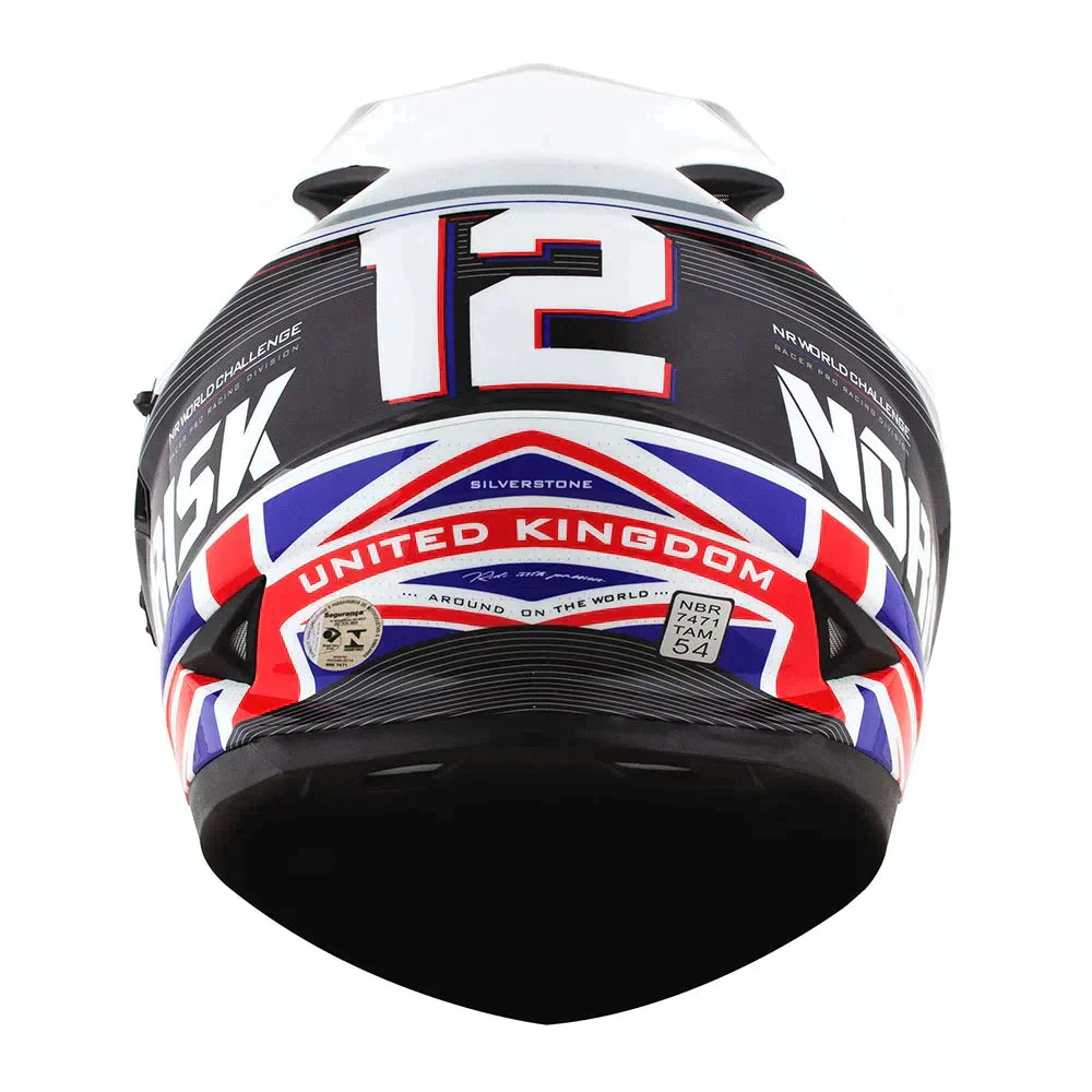 CAPACETE NORISK SOUL FF302 GRAND PRIX UNITED KINGDOM