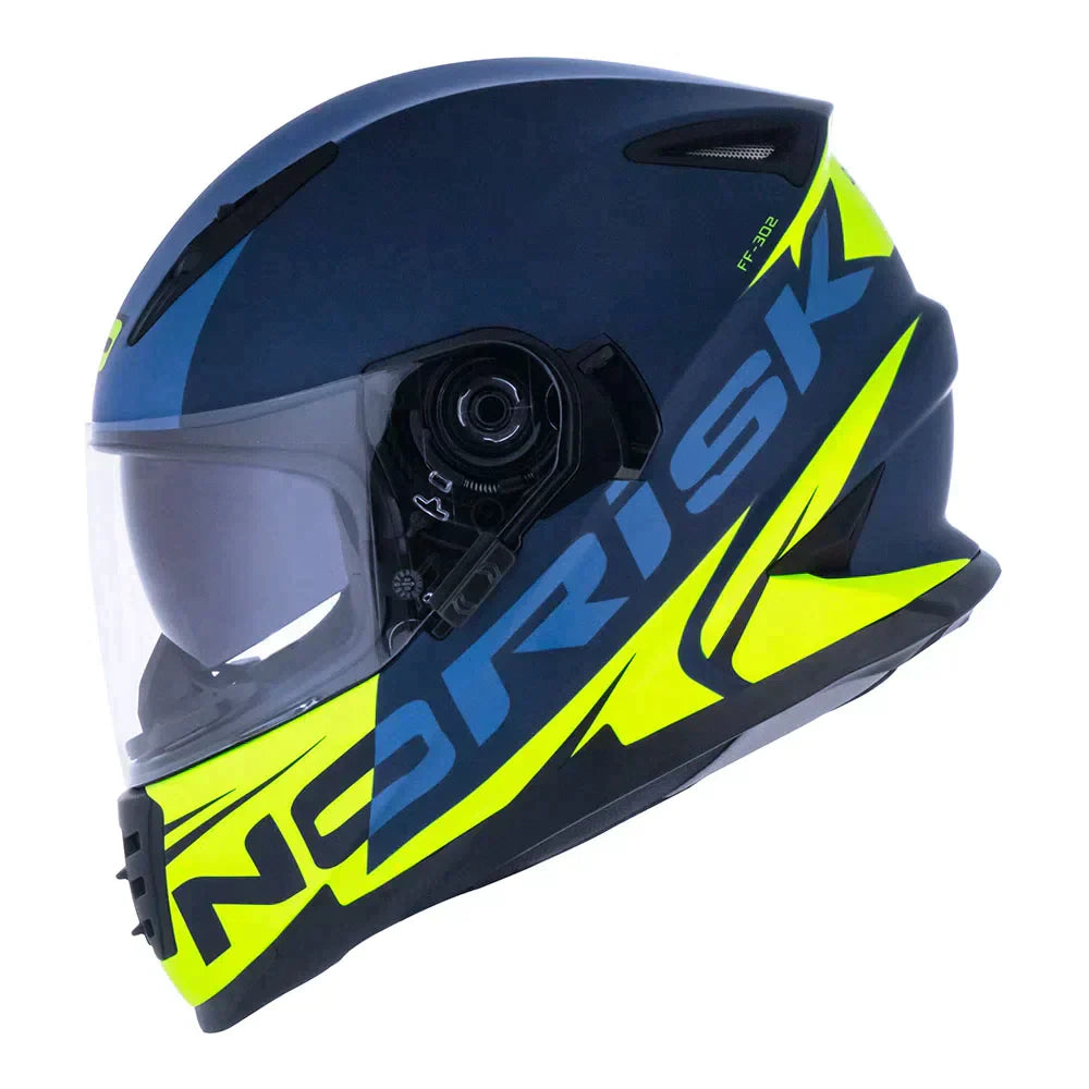 CAPACETE NORISK SOUL MANTY AZUL/AMARELO