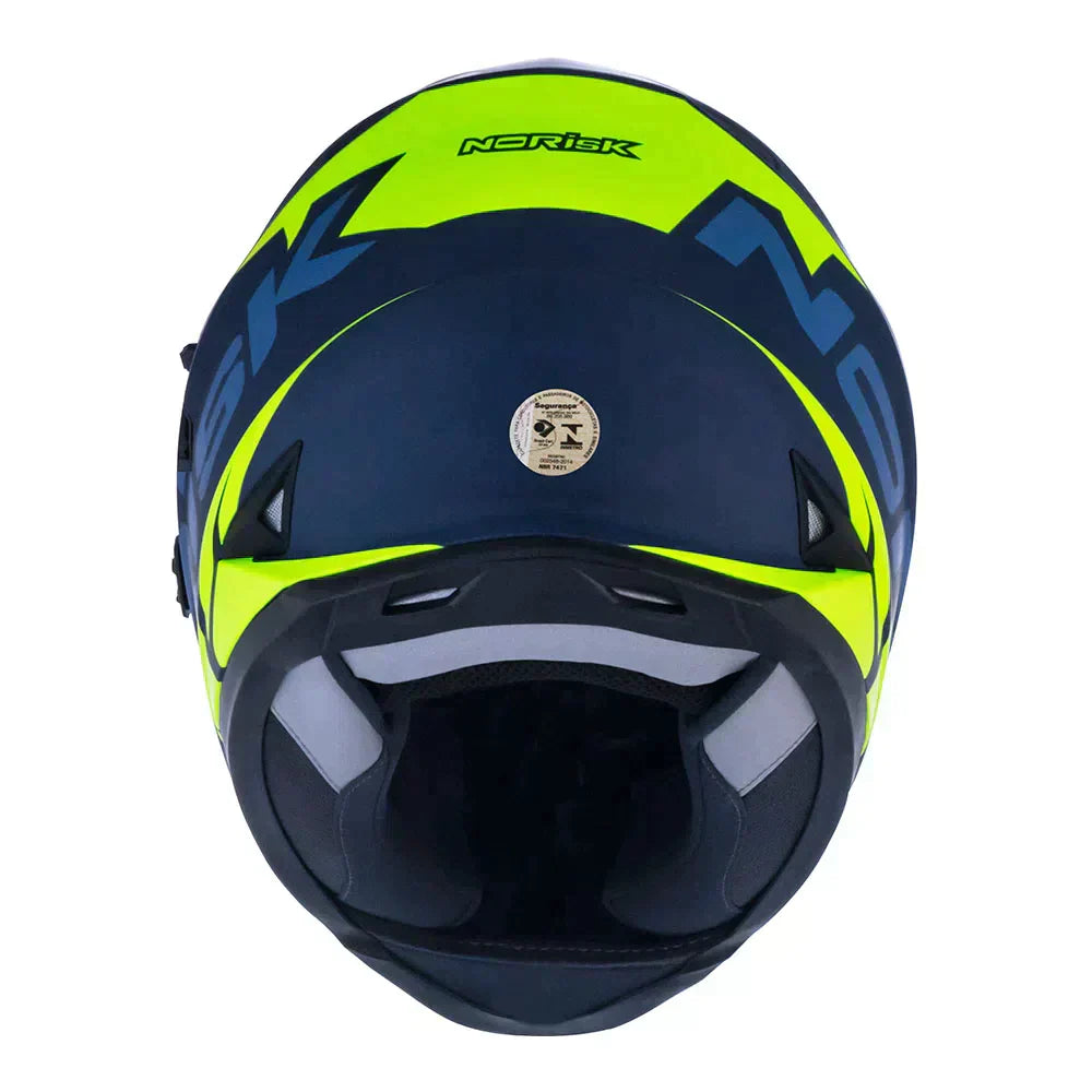 CAPACETE NORISK SOUL MANTY AZUL/AMARELO