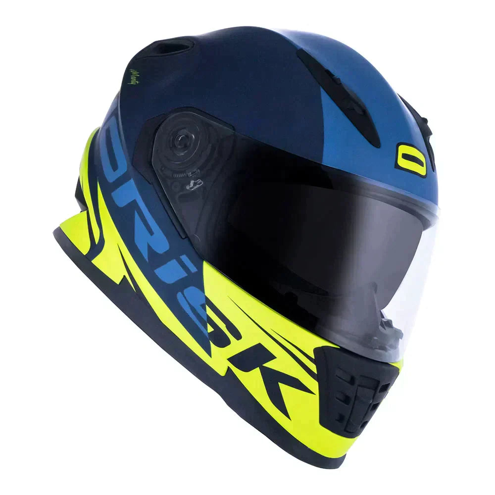 CAPACETE NORISK SOUL MANTY AZUL/AMARELO