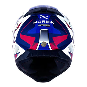 CAPACETE NORISK RAZOR SPEED MAX AZUL BRANCO E VERMELHO